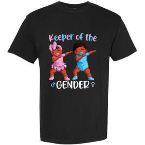 Keeper Of The Gender Reveal Black Baby Announcement Garment-Dyed Heavyweight T-Shirt