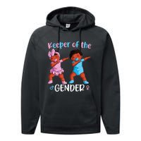 Keeper Of The Gender Reveal Black Baby Announcement Performance Fleece Hoodie