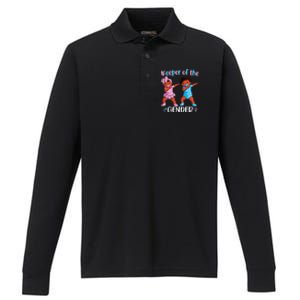 Keeper Of The Gender Reveal Black Baby Announcement Performance Long Sleeve Polo