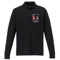 Keeper Of The Gender Reveal Black Baby Announcement Performance Long Sleeve Polo