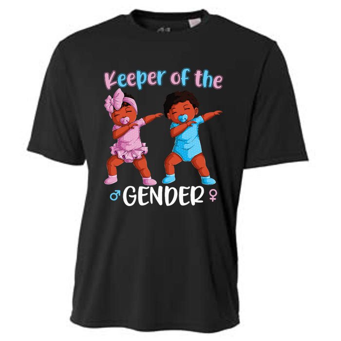 Keeper Of The Gender Reveal Black Baby Announcement Cooling Performance Crew T-Shirt