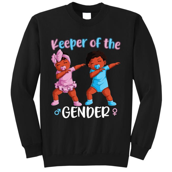 Keeper Of The Gender Reveal Black Baby Announcement Sweatshirt