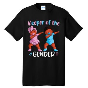 Keeper Of The Gender Reveal Black Baby Announcement Tall T-Shirt