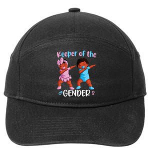 Keeper Of The Gender Reveal Black Baby Announcement 7-Panel Snapback Hat