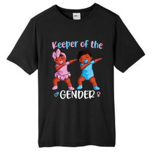 Keeper Of The Gender Reveal Black Baby Announcement Tall Fusion ChromaSoft Performance T-Shirt