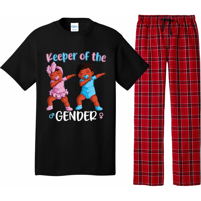 Keeper Of The Gender Reveal Black Baby Announcement Pajama Set