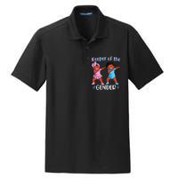 Keeper Of The Gender Reveal Black Baby Announcement Dry Zone Grid Polo