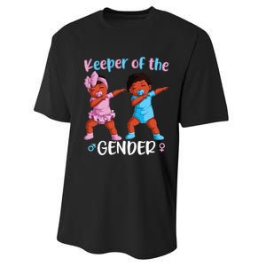 Keeper Of The Gender Reveal Black Baby Announcement Performance Sprint T-Shirt