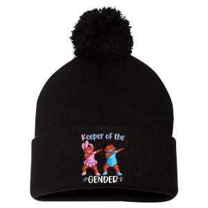 Keeper Of The Gender Reveal Black Baby Announcement Pom Pom 12in Knit Beanie