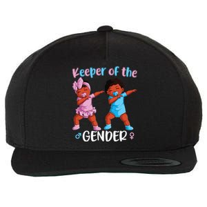 Keeper Of The Gender Reveal Black Baby Announcement Wool Snapback Cap