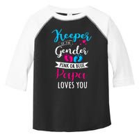 Keeper Of The Gender Papa Loves You Baby Shower Family Toddler Fine Jersey T-Shirt