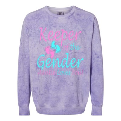 Keeper Of The Gender Auntie Love You Colorblast Crewneck Sweatshirt