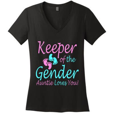 Keeper Of The Gender Auntie Love You Women's V-Neck T-Shirt