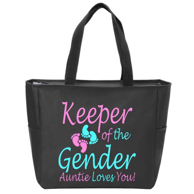 Keeper Of The Gender Auntie Love You Zip Tote Bag
