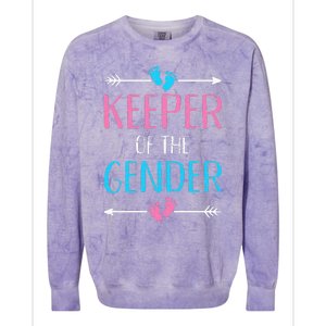 Keeper of the gender reveal baby announcement party supplies Colorblast Crewneck Sweatshirt