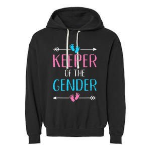 Keeper of the gender reveal baby announcement party supplies Garment-Dyed Fleece Hoodie