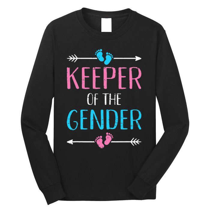 Keeper of the gender reveal baby announcement party supplies Long Sleeve Shirt