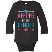 Keeper of the gender reveal baby announcement party supplies Baby Long Sleeve Bodysuit