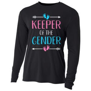 Keeper of the gender reveal baby announcement party supplies Cooling Performance Long Sleeve Crew