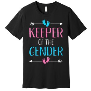 Keeper of the gender reveal baby announcement party supplies Premium T-Shirt