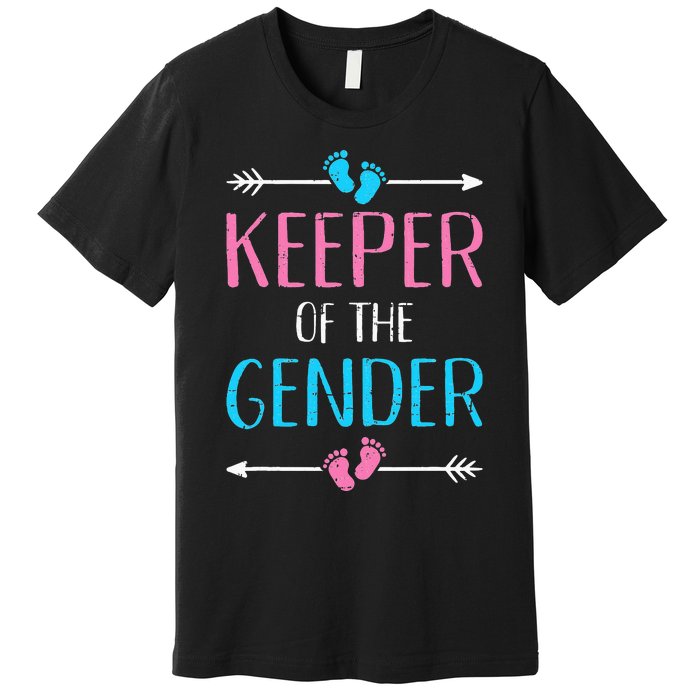 Keeper of the gender reveal baby announcement party supplies Premium T-Shirt