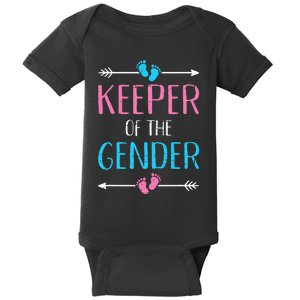 Keeper of the gender reveal baby announcement party supplies Baby Bodysuit