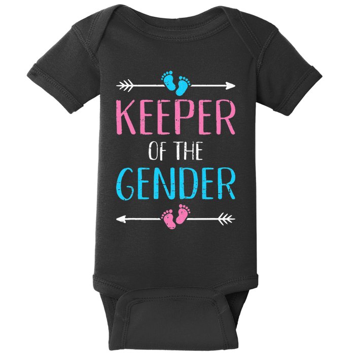 Keeper of the gender reveal baby announcement party supplies Baby Bodysuit