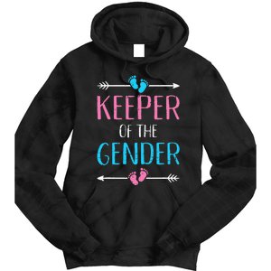 Keeper of the gender reveal baby announcement party supplies Tie Dye Hoodie