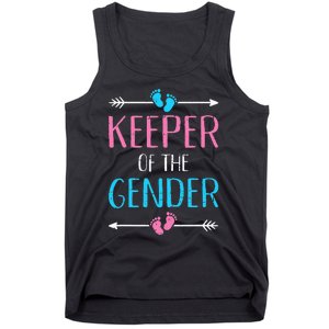 Keeper of the gender reveal baby announcement party supplies Tank Top