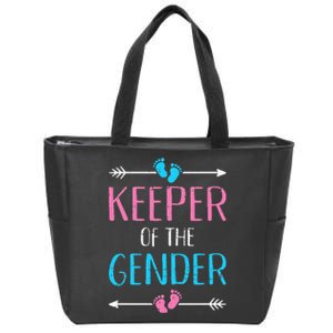 Keeper of the gender reveal baby announcement party supplies Zip Tote Bag