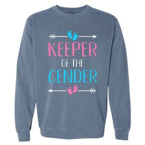 Keeper of the gender reveal baby announcement party supplies Garment-Dyed Sweatshirt