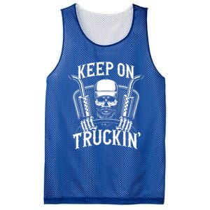 Keep On Truckin' Truck Driver Gift Mesh Reversible Basketball Jersey Tank