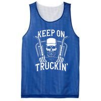 Keep On Truckin' Truck Driver Gift Mesh Reversible Basketball Jersey Tank