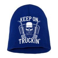 Keep On Truckin' Truck Driver Gift Short Acrylic Beanie