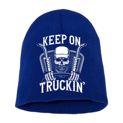 Keep On Truckin' Truck Driver Gift Short Acrylic Beanie