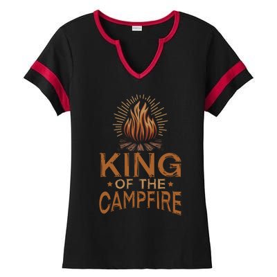 King Of The Campfire Vintage Ladies Halftime Notch Neck Tee