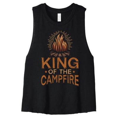 King Of The Campfire Vintage Women's Racerback Cropped Tank