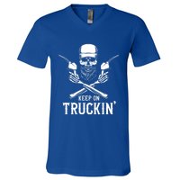 Keep On Truckin' Truck Driver Gift V-Neck T-Shirt