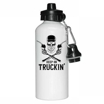 Keep On Truckin' Truck Driver Gift Aluminum Water Bottle 