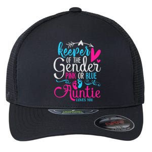 Keeper Of The Gender Auntie Loves You Aunt Baby Announcement Flexfit Unipanel Trucker Cap