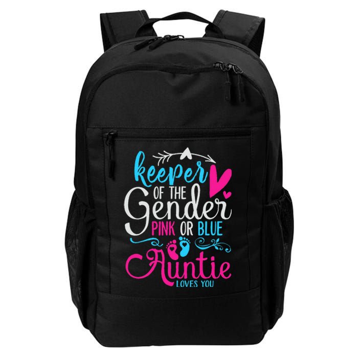 Keeper Of The Gender Auntie Loves You Aunt Baby Announcement Daily Commute Backpack