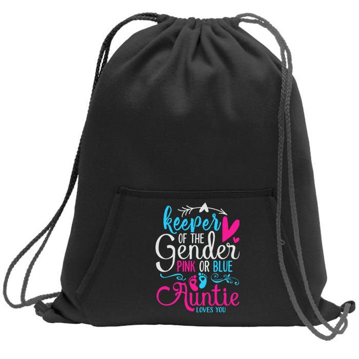 Keeper Of The Gender Auntie Loves You Aunt Baby Announcement Sweatshirt Cinch Pack Bag