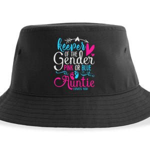 Keeper Of The Gender Auntie Loves You Aunt Baby Announcement Sustainable Bucket Hat