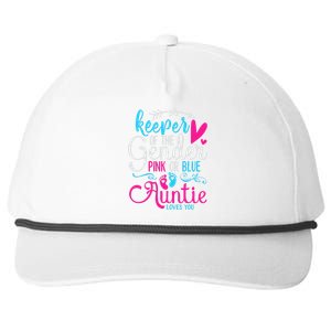 Keeper Of The Gender Auntie Loves You Aunt Baby Announcement Snapback Five-Panel Rope Hat