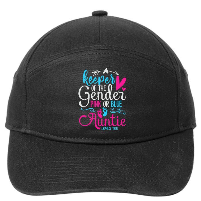 Keeper Of The Gender Auntie Loves You Aunt Baby Announcement 7-Panel Snapback Hat