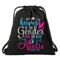 Keeper Of The Gender Auntie Loves You Aunt Baby Announcement Drawstring Bag