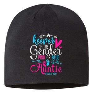 Keeper Of The Gender Auntie Loves You Aunt Baby Announcement Sustainable Beanie