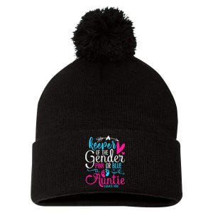 Keeper Of The Gender Auntie Loves You Aunt Baby Announcement Pom Pom 12in Knit Beanie