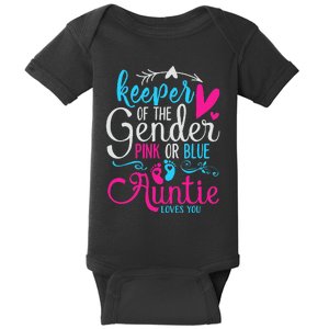 Keeper Of The Gender Auntie Loves You Aunt Baby Announcement Baby Bodysuit