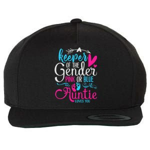 Keeper Of The Gender Auntie Loves You Aunt Baby Announcement Wool Snapback Cap